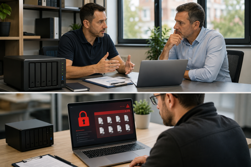 Sauvegarde NAS entreprise contre cryptovirus dans les Monts du Lyonnais
