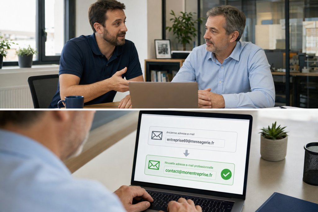 Passage d’une adresse mail personnelle à une adresse professionnelle pour une entreprise